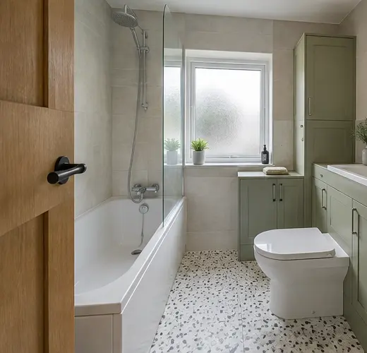 Bathroom design with practical bathroom fittings