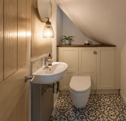 Downstairs toilets with practical bathroom fittings