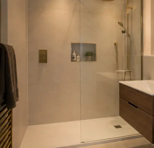 Shower rooms with practical bathroom fittings